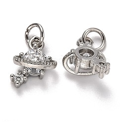 Brass Micro Pave Cubic Zirconia Charms&nbsp;ZIRC-H119-10P