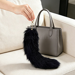 Faux Fur Fox Tail Pendant Decorations&nbsp;AJEW-WH0481-833A