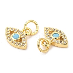 Eco-Friendly Brass Micro Pave Cubic Zirconia Charms&nbsp;ZIRC-F083-018G-01-RS