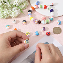 30Pcs 15 Colors Handmade Porcelain Beads&nbsp;PORC-CA0001-21