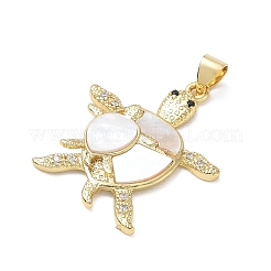Brass Micro Pave Black Cubic Zirconia Pendants&nbsp;KK-CBA56EF-07G