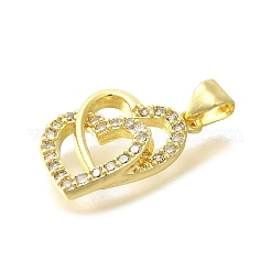 Brass Micro Pave Clear Cubic Zirconia Pendants&nbsp;KK-M297-31G