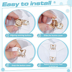 6Pcs Butterfly Alloy Rhinestone Cufflinks&nbsp;FIND-ME0003-13