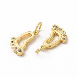 Rack Plating Brass Micro Pave Cubic Zirconia Charms&nbsp;ZIRC-M120-09G