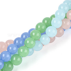 Imitation Jade Glass Beads Strands&nbsp;GLAA-N058-8mm-C01