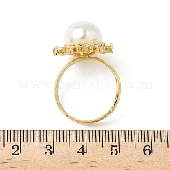 Brass Micro Pave Cubic Zirconia Adjustable Finger Rings for Women&nbsp;LS-RJEW-K295-01G