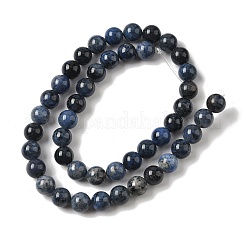 Natural Grade AA Dumortierite Quartz Round Bead Strands&nbsp;G-P075-43-8mm