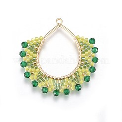 Handmade Japanese Seed Beads Pendants&nbsp;SEED-P003-19B
