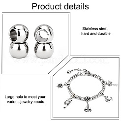 200Pcs 304 Stainless Steel Beads&nbsp;STAS-PH0005-30