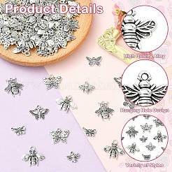100Pcs 10 Styles Tibetan Style Alloy Pendants&nbsp;FIND-CJ0005-57