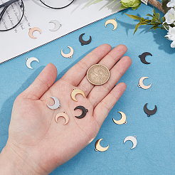 16Pcs 4 Colors Stainless Steel Pendants&nbsp;STAS-UN0024-35