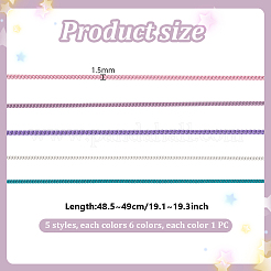5 Bags 5 Styles Metal Fine Chain&nbsp;MRMJ-PH0002-88A