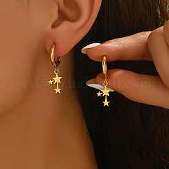 Stainless Steel Star Hoop Earrings&nbsp;RH0500