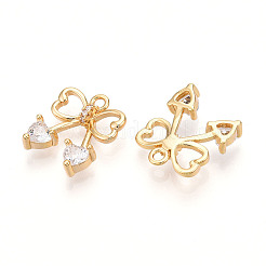 Brass Micro Pave Cubic Zirconia Charms&nbsp;KK-N261-87G