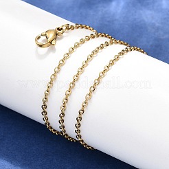 PVD Vacuum Plating 304 Stainless Steel Cable Chain Necklaces&nbsp;STAS-M174-025G