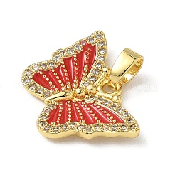 Brass Micro Pave Cubic Zirconia Pendants&nbsp;KK-I371-26G-02