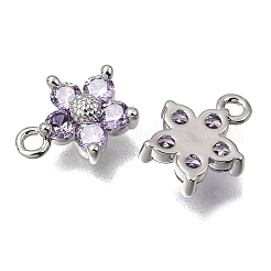 Brass Micro Pave Lilac Cubic Zirconia Charms&nbsp;KK-K427-13A-P