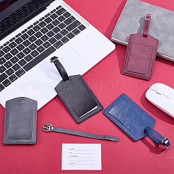 4Pcs 4 Colors Rectangle PU Leather Luggage Tag&nbsp;AJEW-ME0002-84