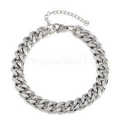 3Pcs 3 Styles 304 Stainless Steel Chain Bracelet Set&nbsp;BJEW-F505-01P