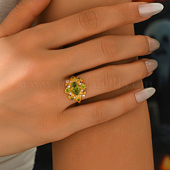 Brass Micro Pave Cubic Zirconia Finger Rings for Women&nbsp;KW9333-1
