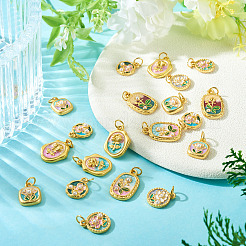 20Pcs 10 Styles Alloy Enamel Pendants&nbsp;FIND-TA0009-35