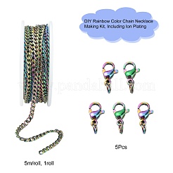 DIY Rainbow Color Chain Necklace Making Kit&nbsp;DIY-YW0005-90