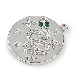 Brass Micro Pave Cubic Zirconia Pendants&nbsp;KK-M322-35P