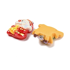Christmas Electroplate Opaque Resin Pendants&nbsp;RESI-H040-05P