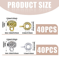 80Pcs 2 Colors Tibetan Style Alloy Tube Bails&nbsp;FIND-TAD0001-03
