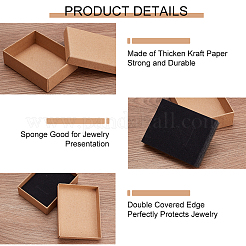 Kraft Paper Cardboard Jewelry Set Boxes&nbsp;OBOX-BC0001-02