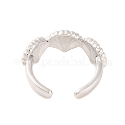 Shell Shape Brass Open Cuff Rings&nbsp;RJEW-U009-07P