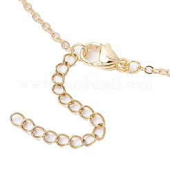 Word Mama Brass Micro Pave Clear Cubic Zirconia Pendant Cable Chain Necklaces for Women&nbsp;NJEW-TA00193