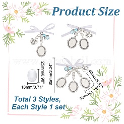 DIY Blank Oval Alloy Brooches with Imitation Pearl Making Kit&nbsp;PALLOY-AB00264