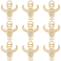 10Pcs Brass Micro Pave Cubic Zirconia Charms&nbsp;KK-BBC0024-920