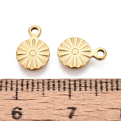 304 Stainless Steel Flat Round Charms&nbsp;STAS-T072-37G