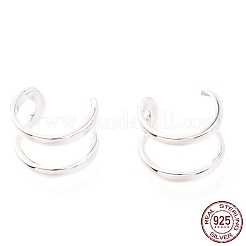 Anti-Tarnish Rhodium Plated 925 Sterling Silver Cuff Earrings&nbsp;EJEW-H124-11P