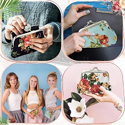 Flower Printed Cloth Wallets&nbsp;AJEW-YWC0001-11A