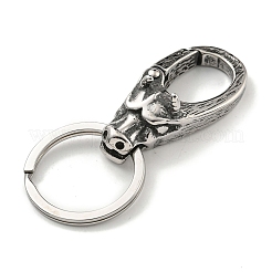 Tibetan Style 316 Surgical Stainless Steel Fittings with 304 Stainless Steel Key Ring&nbsp;FIND-Q101-09AS-03