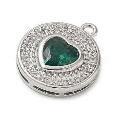 Brass Micro Pave Cubic Zirconia Pendants&nbsp;KK-CBA74BF-12P-01