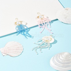 Natural Shell & Glass Pearl Big Pendants&nbsp;PALLOY-FS00031