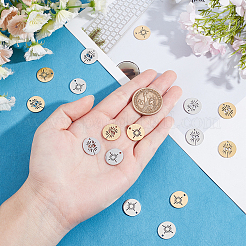 16Pcs 2 Style 201 Stainless Steel Pendants&nbsp;STAS-DC0002-92