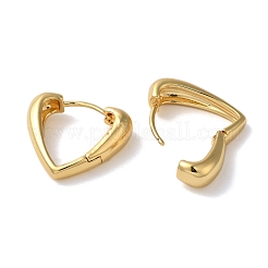 Rack Plating Brass Heart Hoop Earrings&nbsp;EJEW-L224-63G