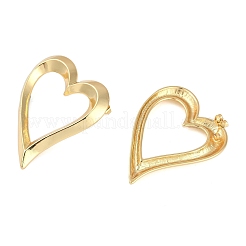 Heart Rack Plating Brass Stud Earrings for Women&nbsp;EJEW-S325-04G