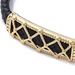 Men's Braided Black PU Leather Cord Bracelets&nbsp;BJEW-K243-62G
