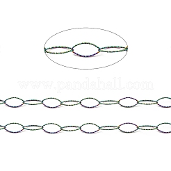 Ion Plating(IP) 304 Stainless Steel Textured Horse Eye Link Chains&nbsp;CHS-I020-01A-RC