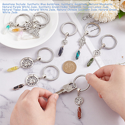 Bullet Natural & Synthetic Gemstone Pendant Keychain&nbsp;KEYC-AB00011