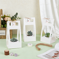 30Pcs Rectangle Paper Foldable Flower  Plant Carrier Boxes with Handle and Window&nbsp;DIY-BC0017-97B