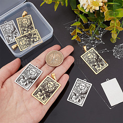 8Pcs 2 Colors 201 Stainless Steel Pendants&nbsp;STAS-DC0011-12