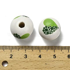 St. Patrick's Day Series Printed Schima Wood European Beads&nbsp;WOOD-V002-01E
