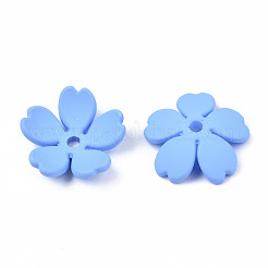 Rubberized Style Opaque Acrylic Bead Caps&nbsp;ACRP-T010-02D